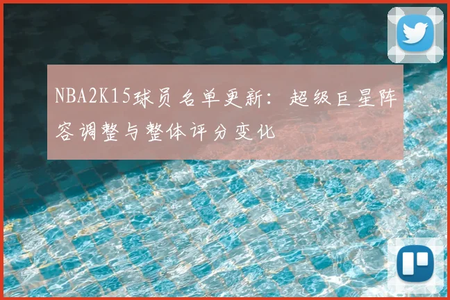 NBA2K15球员名单更新：超级巨星阵容调整与整体评分变化