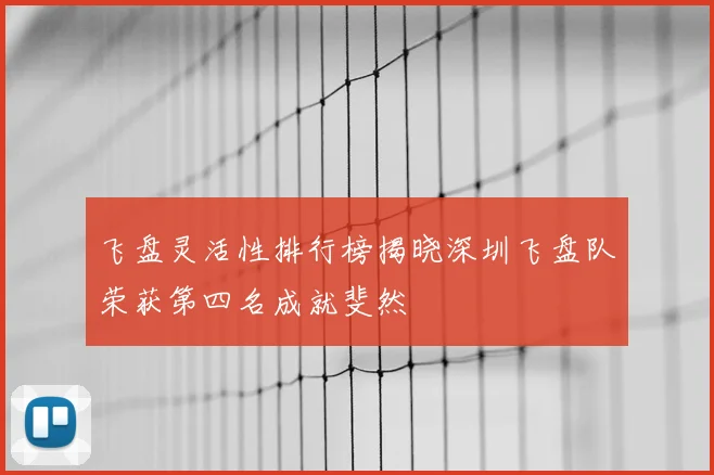 飞盘灵活性排行榜揭晓深圳飞盘队荣获第四名成就斐然